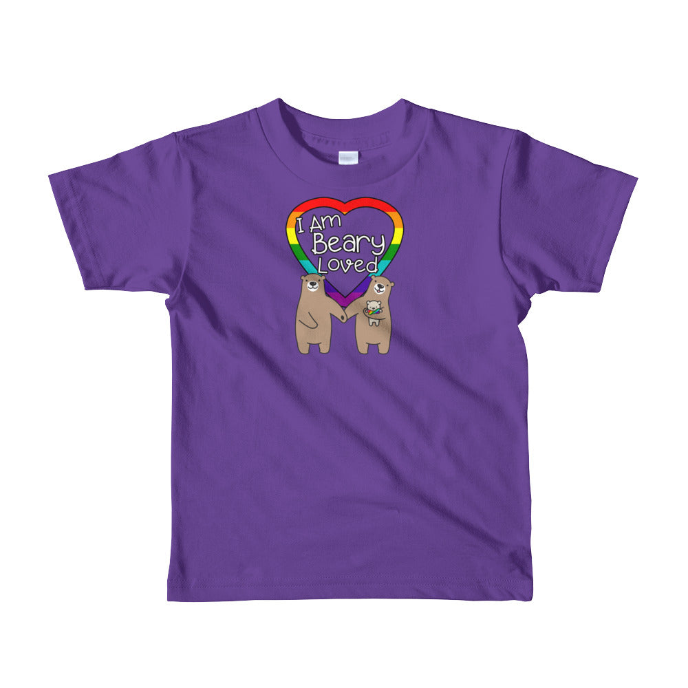 "I am Beary Loved" LGBTQ+ Inclusive Family Short Sleeve Kids T-shirt (Bowtie)