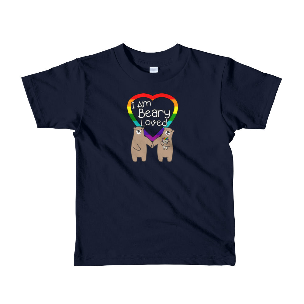 "I Am Beary Loved" LGBTQ+ Inclusive Family Short Sleeve Kids T-shirt (Hairbow)