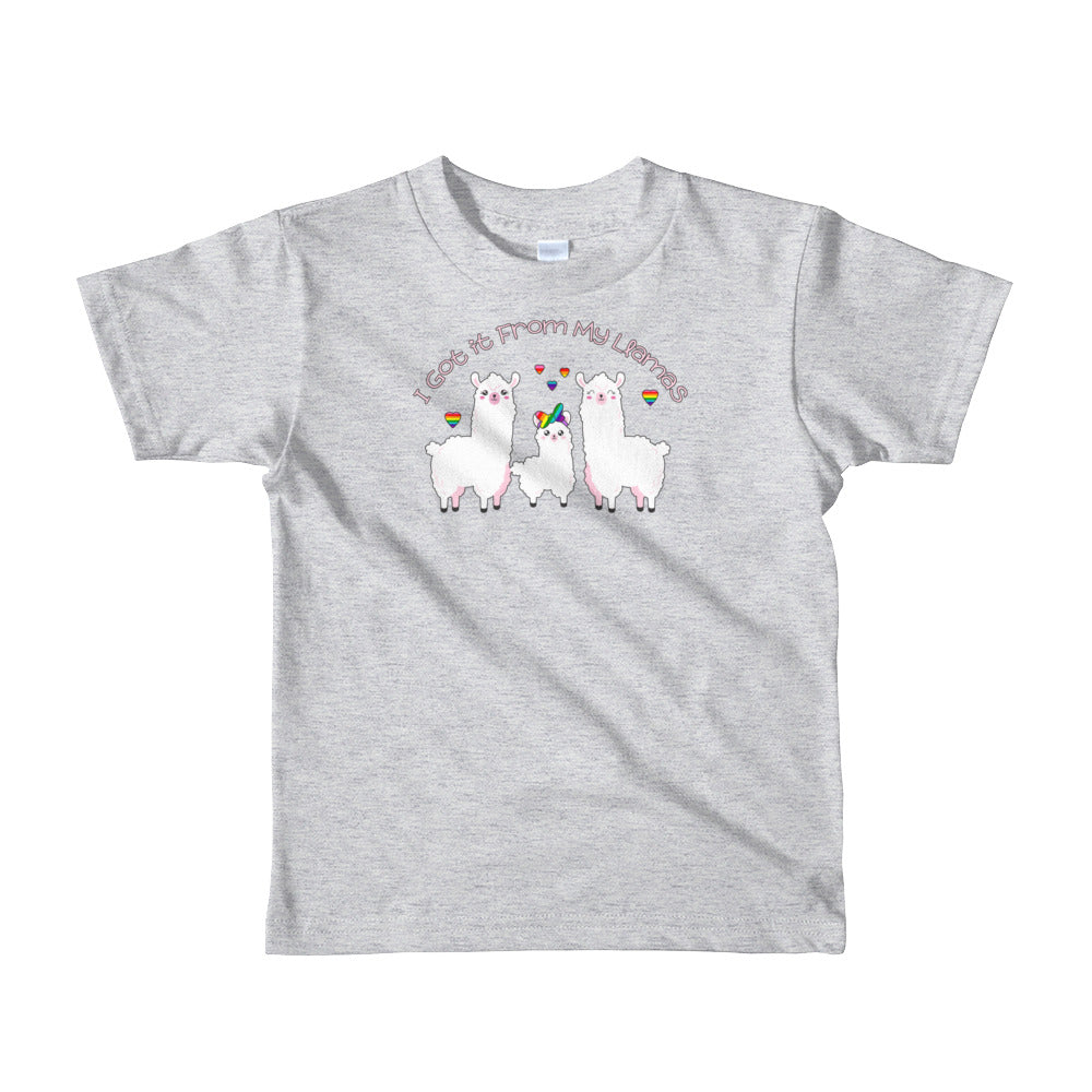 "I Got it From My Llamas" LGBTQ+ Inclusive Family Short Sleeve Kids T-shirt (Hairbow)