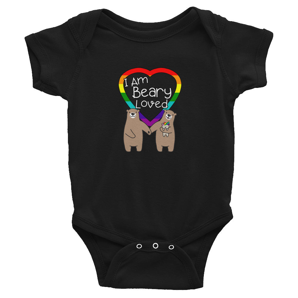 "I Am Beary Loved" LGBTQ+ Inclusive Family Infant Bodysuit (Hairbow)