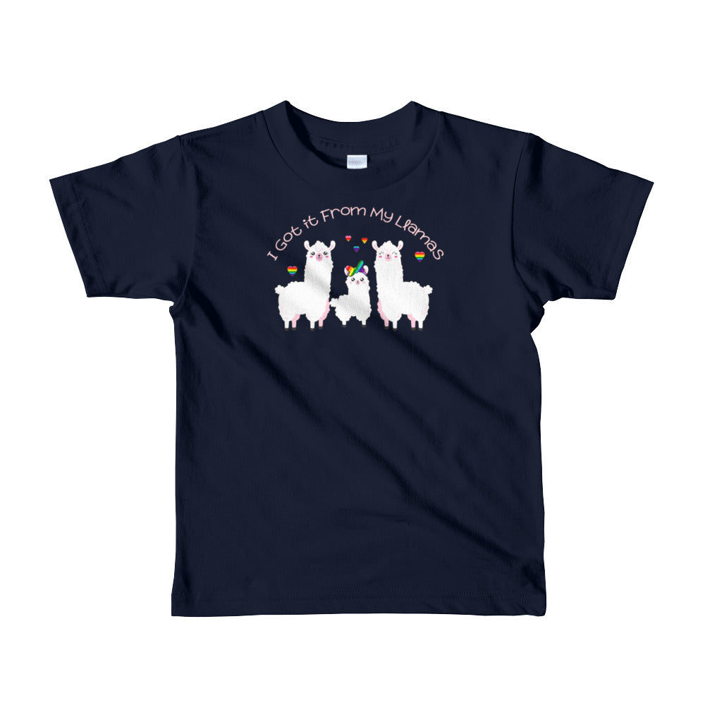 "I Got it From My Llamas" LGBTQ+ Inclusive Family Short Sleeve Kids T-shirt (Hairbow)