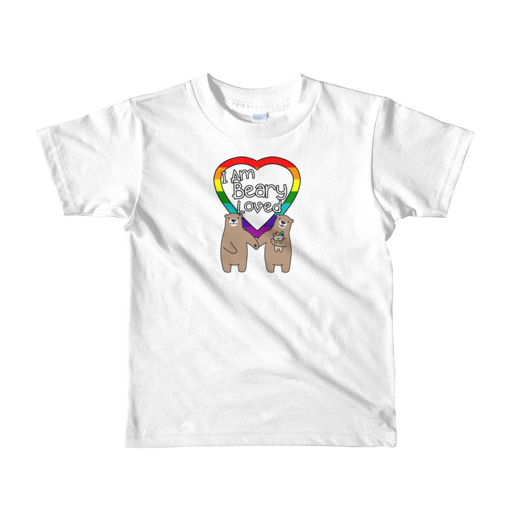 "I Am Beary Loved" LGBTQ+ Inclusive Family Short Sleeve Kids T-shirt (Hairbow)